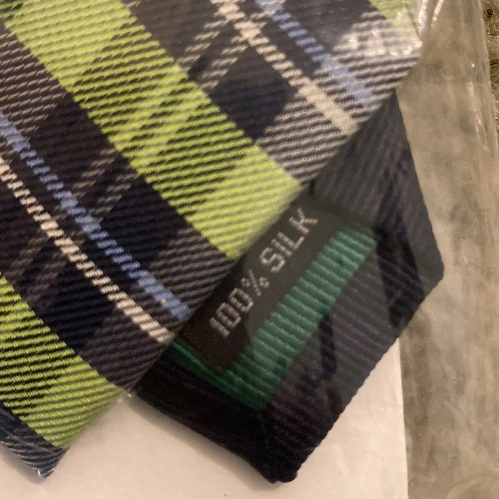 NEW Set of 2 Boys Neck Ties Navy Lime